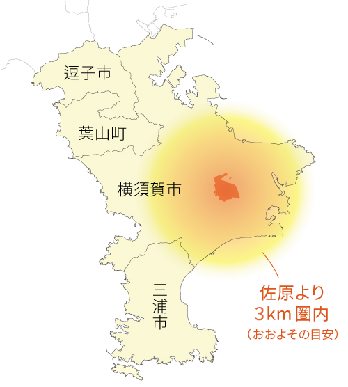 TrimmingCar FANBOの出張対応エリアと無料出張エリアのマップ